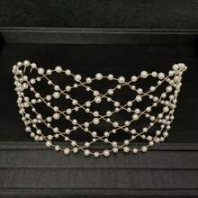 1pc Elegant Floral Iron Headband, Bridal Wedding Hair Accessory, Suitable For All Seasons - Silver - View 10
