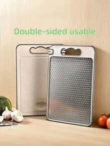 Stainless Steel Cutting Board, Kitchen Chopping Board, Hanging Chopping Board, Non-Slip Diamond Pattern Design, Anti-Scratch Grid Design, Juice Groove, Stainless Steel And PP Material, Mother's Day Gift, Ideal Gift - Black - View 5