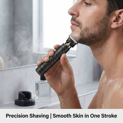 Recortadora de barba para hombres, cortadora de vello facial, afeitadora eléctrica recargable, cortadora de pelo eléctrica vintage, para uso doméstico y salón, carga USB