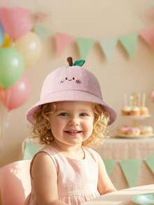 1-3 Years Old Kids Cartoon Bucket Hat, Cute Fruit Design Sun Protection - 1PC - View 3