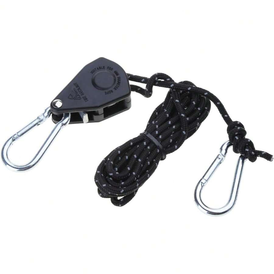 1 Set Polea de Elevación Ajustable Resistente con Cuerda, Tensor de Polea para Sujetar Carpa y Toldo, Equipo de Camping - Multicolor - Ver 1
