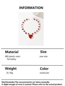 1件 时尚优雅波西米亚风心形串珠项链 - 彩色 - 查看 6