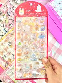 Hình dán hoạt hình động vật dễ thương Nekoni dập nổi 3D, hình dán trang trí sổ nhật ký, album ảnh DIY, đồ dùng học tập & văn phòng phẩm, quà tặng. - Nhiều màu - Xem 6