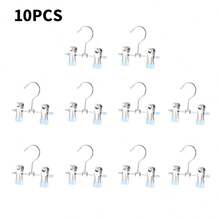 10pcs Stainless Steel Pants Rack Clip Baby Clothes Hanger 360° Rotatable Silicone Clip Stainless Steel Children Trousers Hanger,Metal Drying Rack - Multicolor - View 14