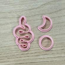 1/3pcs Pink Moon & Snake Polymer Clay Cutters, Celestial Snake Shape, DIY Earrings Y2K Jewelry Witchcraft Craft Tools - Pink - View 8