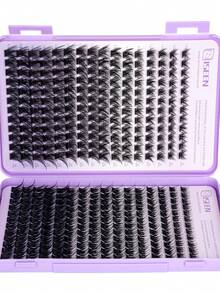 384 Peças Conjunto de Cílios Postiços DIY, Inclui Adesivo e Removedor, Pinça, Leve e Reutilizável, Conjunto de Cílios Único de Grande Capacidade, Macio e Natural, Cria Maquiagem de Olhos 3D, Adequado para DIY em Casa, Viagem, Deslocamento Diário, Festa, Maquiagem de Noiva de Casamento e Mais - Preto - Visão 4