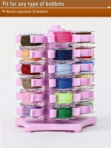 1pc Spool-Shaped Storage Box Or Set With Storage Tower And Spools, Creative And Practical Design To Store Regular Plastic Or Metal Sewing Machine Bobbins, Multifunctional Bobbin Holder Sewing Accessory - A - View 4