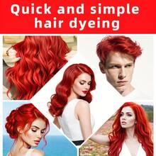 SUMIFANG Pewarna Rambut Multiwarna Tahan Lama 268ml, Pewarnaan Lembut dengan Konsentrasi Warna Tinggi, Bahan Tidak Iritasi, Mengurangi Kerusakan Rambut, Saturasi Warna Tinggi, Tampilan Transparan dan Elegan, Mudah Digunakan - Merah - View 4