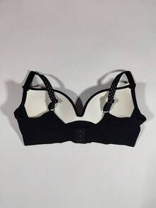 Đồ lót nữ gợi cảm, thân thiện với da, tôn vòng một, họa tiết chữ đen phối hợp, áo ngực dây chấm bi phong cách Pháp lãng mạn, giản dị, đa năng, quyến rũ, chống chảy xệ, nâng đỡ vòng một. - màu đen - Xem 8