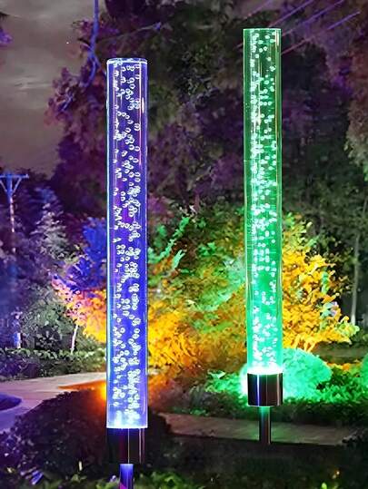 4er-Set Solarbetriebene LED-Bubble-Leuchten, Farbwechselnd, Wasserdichte Gartenbeleuchtung für Wege, Rasen, Zaun & Landschaftsdekoration
