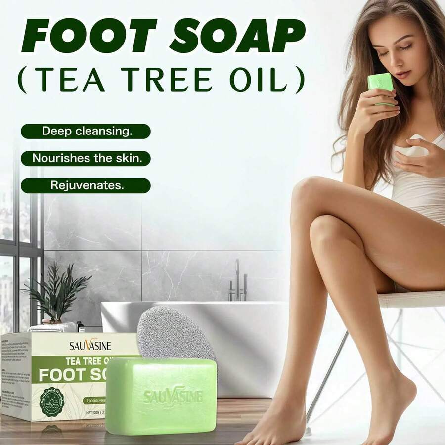 100克茶树足部及身体皂，附赠丝瓜络和浮石，深层清洁滋养，缓解干燥，焕活肌肤。 - 茶樹 - 查看 1