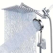 Modern Shower System: 360° Rotating Overhead Showerhead, 4-Mode Handheld Showerhead, Chrom-Plated Shower Assembly. Meets The Bathing And Cleaning Needs Of The Entire Family, And Can Also Be Used For Pet Washing. - Chromium Alloy - With Extension Arm - View 1