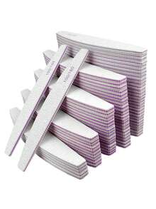 Bộ 100/180 dũa móng tay bằng gỗ hai mặt có thể tái sử dụng, 1/3/5/10/20 chiếc, thích hợp cho móng tự nhiên và chăm sóc móng, sử dụng tại nhà và salon, dụng cụ làm móng nghệ thuật, đồ dùng làm móng cho mùa tựu trường. - Màu Xám nhạt - Xem 9