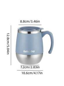 1个500毫升不锈钢真空保温咖啡杯,黑色、蓝色、咖啡色可选,带盖,双层壁设计,适合居家、户外活动、露营、生日、节日(感恩节、圣诞节)等场合,是馈赠佳品。 - 彩色 - 查看 9