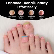 Beetles 16 Sizes 192 Pcs Square Toe Nail Tips - Full Cover Fake Acrylic Toenails, Pre-Etched Double Matte Press On, Soft Gel Toe Nail Extensions For Women - Square Short 192pcs (Toe Nail Tips) - 查看 7