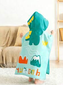 1 chiếc áo choàng tắm có mũ hình hoạt hình cho bé, áo choàng đi biển cho trẻ em, áo choàng che phủ bãi biển bằng sợi siêu mềm mại, nhiều màu sắc, nhanh khô và thấm hút tốt, khăn tắm tiện lợi khi thay đồ, có thể giặt máy, không phai màu và không bị rụng lông. - 1 chiếc áo choàng tắm hoạt hình cho bé - Xem 6