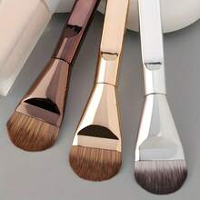 1/3pcs Multi-Functional Tongue-Shaped Foundation Brush, Easily Create Perfect Makeup Base And Facial Mask Care, Ultra-Fine Flat Foundation Brush, Round Face Contour Brush, Flat Contour Brush, Multi-Functional Brush - Multicolor - View 4