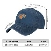New York Knicks Logo  Vintage Baseball Cap, Washed Denim Adjustable Size, Casual Headwear | Denim Fabric Hat, Unisex Gifts - Màu xanh hải quân - Xem 6
