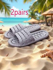 Summer Breathable Hollow Slippers, Non-Slip Bathroom Slippers, Unisex Soft Sole Sandals - Slippers - View 33