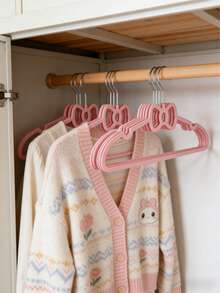 10pcs Pink Butterfly Shaped Plastic Hangers, Creative Student Dorm Clothes Drying Rack, Cute Non-Slip Clothing Hanger - Multicolor - View 6