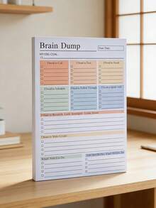 1PC A5 Brain Dump To-Do Notebook, 50 Pages Minimalist Focus Planner For Daily Organizing - A - View 6