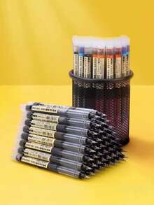 30pcs Quick-Drying Liquid Ink Ballpoint Pens 0.5mm Black & Blue Ink, School & Office Supplies, Back To School - Sets - View 4