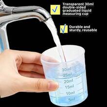 30ml 1oz Plastic Measuring Cup Transparent Kitchen Medicine Cups, Transparent Laboratory Double-Sided Scale Cup, Baking And Cooking Home Laboratory Measuring (10pcs) - Default - View 8