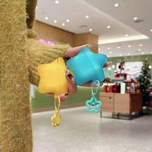 Cute 3D Star Silicone Protective Case Compatible With AirPods Pro3/1/2/3/4/Pro - Mint Blue - View 3