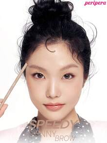 Peripera K-Beauty 雙頭眉筆，質地柔軟自然，細筆尖，可修飾、勾勒並填滿眉毛，內建眉刷，持久防水防汗 - #12 Milky Taupe - 查看 3