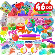 46件套派对礼品袋填充物，圣诞节袜填充物，教室散装，宝箱嘉年华奖品，皮纳塔袋填充物，成人派对用品 - 珊瑚粉 - 查看 1