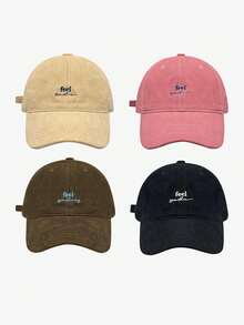 1pc New Letter Embroidery Baseball Cap, Korean Casual Versatile Student Couple Snapback Hat - Multicolor - View 4