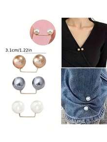 Pearl Pant Leg Clips - Invisible Pant Leg Fixers, No-Sew Pant Leg Clips To Prevent Dragging. Suitable For Sun Hat/Bucket Hat Cord Clips, Invisible Pant Leg Shortening Fixers To Prevent Pant Leg Dragging, Hidden Button-Style Leg Fixing Device For Pants, Skirts, Jeans To Prevent Dragging - Multicolor - View 6