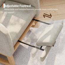 Chaise Lounges - Grey + Linen - With Foot Pedal - View 7