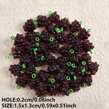 1pc/4pcs Cute & Fashionable Glass Vegetable & Fruit 3D Pendant Charms, Strawberry, Pineapple, Grape, Suitable For Necklace, Earrings, DIY Jewelry Making - Picture - View 45