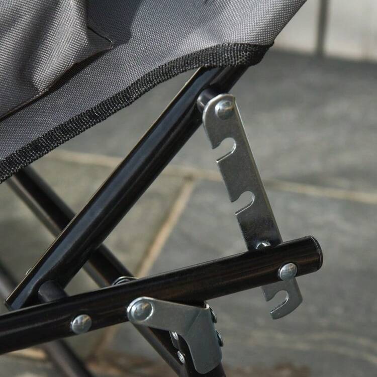 Sun Lounger With Face Opening And Cushion, Foldable, Water-Repellent Cover, Metal Frame, Dark Grey. - Xám đậm - Xem 8
