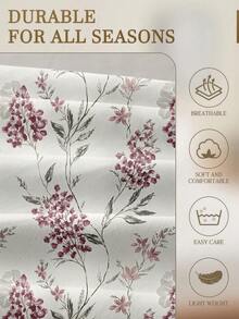 2/3件套植物绿叶粉色花卉图案被套床品套装，柔软透气，不易起皱，提升睡眠质量，奢华酒店风格，送给父母朋友的礼物，双面双色绗缝被套*1，枕套*1/2，特大号、大号、标准双人床、单人床尺寸 - 彩色 - 查看 5