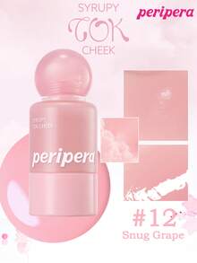 Peripera K-Beauty SYRUPY TOK CHEEK 液體腮紅，奶油腮紅質地，打造自然發光妝感，觸感滑順，自然妝容 - # 12 Snug Grape - 查看 2