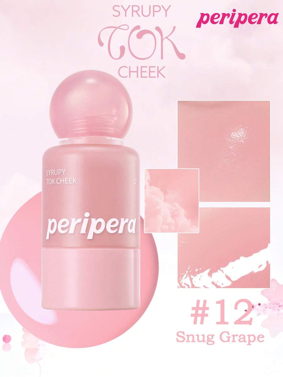 Peripera K-Beauty SYRUPY TOK CHEEK 液體腮紅，奶油腮紅質地，打造自然發光妝感，觸感滑順，自然妝容