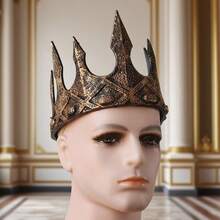 1件皇家国王皇冠，可调节皇家王子头饰，中世纪国王服装配饰，3D立体舞台表演道具，适用于角色扮演、圣诞节、生日、中东斋月装饰、月亮皇冠、头箍、服装皇冠、发饰、婚礼、皇冠、头冠、新娘配饰、头饰 - 彩色 - 查看 7