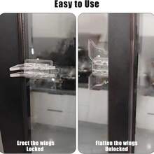 1/3pcs Sliding Door Lock Window Locks - 2 Packs Sliding Glass Door Lock For Home Security Closet Door Security Locks Home Security Door Lock For Inside Flip Door Latches Bar Stopper - Butterfly Window  Buckle - View 2