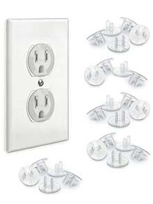 24个装电源插座保护盖，保障宝宝安全，防止触电。安装简便，可靠的塑料材质。 - 無色 - 查看 1