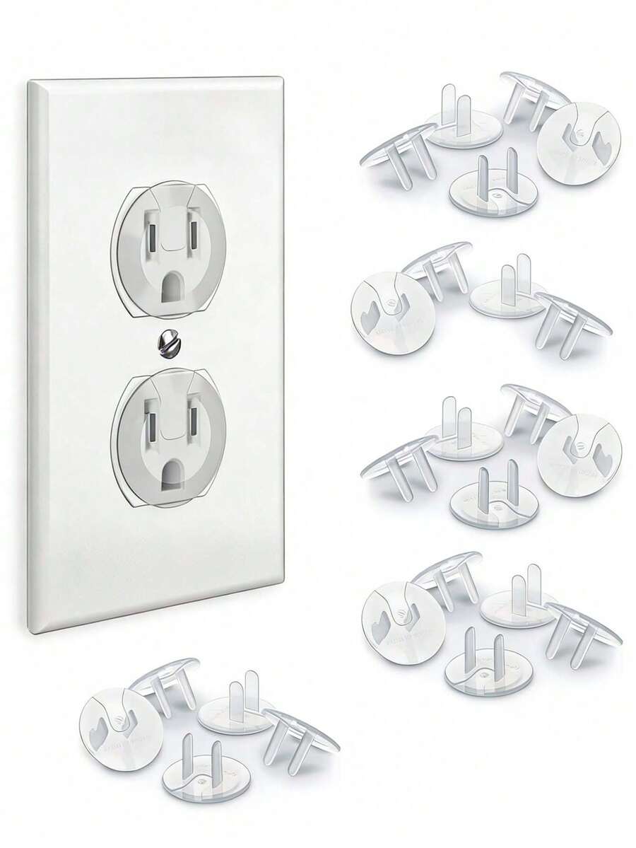 24个装电源插座保护盖，保障宝宝安全，防止触电。安装简便，可靠的塑料材质。 - 無色 - 查看 1