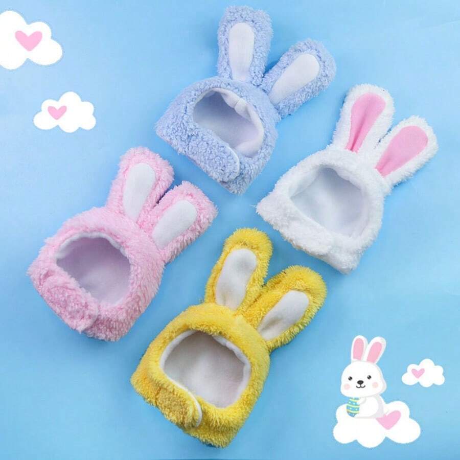 Adorable Pet Costume Accessories, Soft White Bunny Ears With Pink Accents, Suitable For Cats And Small Animals, Rabbit Hat, Spring Pet Fashion, Comfortable Pet Clothing - Multicolor - View 1