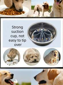 Khay ăn chậm cho chó, khay ăn chậm dạng ghép hình với 51 giác hút hình bạch tuộc, phù hợp với bát ăn cho chó cỡ trung bình và lớn có đường kính trên 6,5 inch (Màu đen) - màu đen - Xem 4