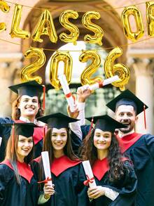 Class Of 2026 Balloons,16 Inch Gold 2026 Balloons Graduation, Golden Grad Foil Letter Number Balloons, Graduation Decorations 2026, 2026 Sign For High School College Graduation Party Grad Decorations - Gold - View 5
