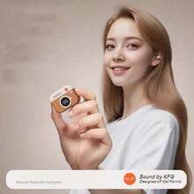 Q87 复古真无线蓝牙耳机，带电量显示，超长续航，夹式设计，降噪舒适 - 查看 4