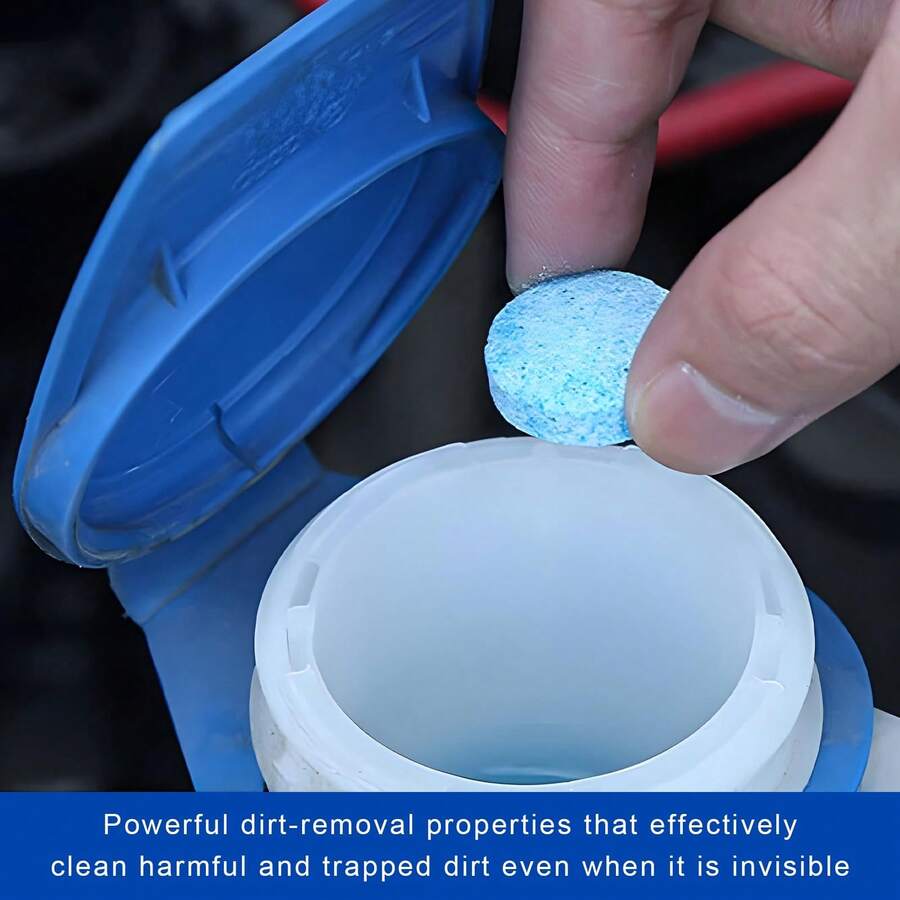 Effervescent Windshield Washer Tablets, 1 Tablet Makes 4L Concentrated Cleaner, 10 Pack Auto Glass Cleaner For Car Owners & Vehicle Maintenance - A - View 1