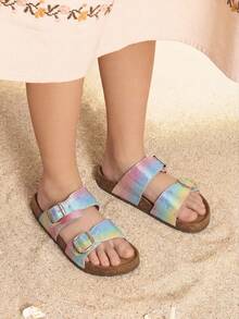 Girls Boys Slides For Kids Non-Slip With Adjustable Straps For Indoor & Outdoor Toddler Little Kid/Big Kid - 彩色 - 查看 7