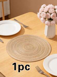 1/4/6pcs Bohemian Woven Round Placemats, Solid Color Woven Lace Tablemats, Non-Slip Pads, Home Kitchen Decor, Bowl Coasters, Suitable For Holiday Party, Birthday, Wedding, Home Decor (Multiple Colors Available) - Multicolor - View 22