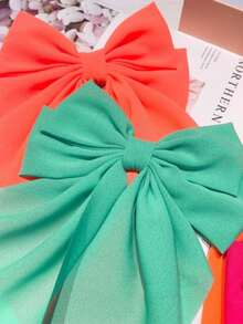 6 st minimalistiska fluorescerande rosettband elastiska hårspännen - Multifärgad - Visa 3